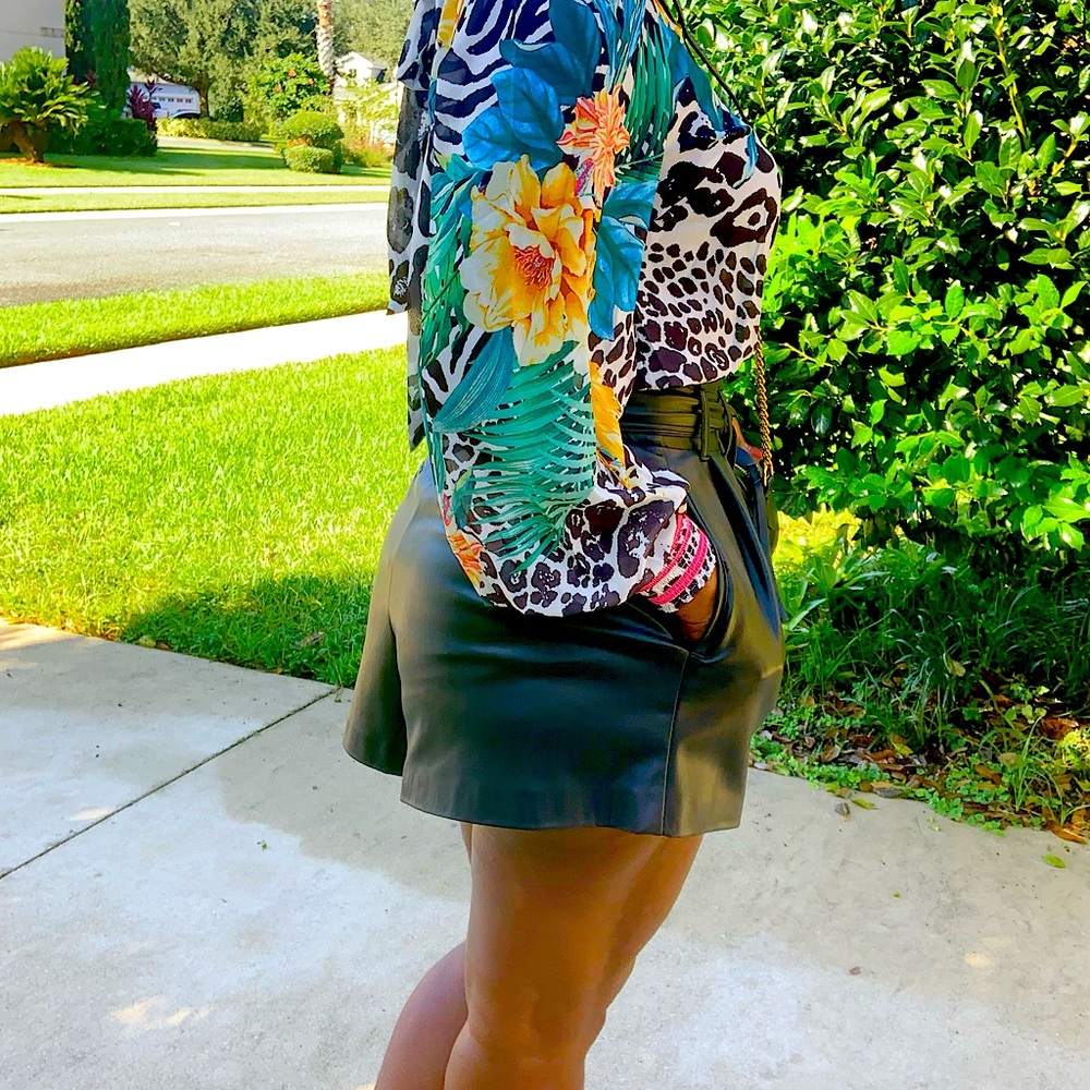 Zebra Print Floral Blouse